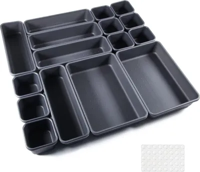 Zdjęcie produktu dla System przegródek do szuflad - organizer na zioła - 16 sztuk - czarny