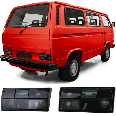 Image de Feux arrière gauche/droit noirs fumés pour VW T3, modèle bus, fourgon, de 1979 à 1992