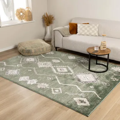 Zdjęcie produktu dla Volero - Dywan Berber - Blend Aztec zielony - 80x150 cm