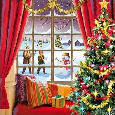 Produktbild von 20 Servietten Weihnachtsfenster