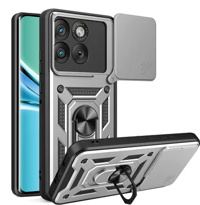 Produktbild von Outdoor Panzer Hülle für Motorola Edge 70 Kameraschutz Ring Case Stoßfest Silber