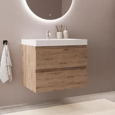 Produktbild von LOMAZOO Badezimmermöbel - Helles Eichenholz - Badmöbel - 60cm