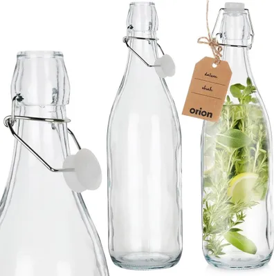 Produktbild von Orion Glasflasche Flasche aus Glas mit Bügelverschluss 1 L