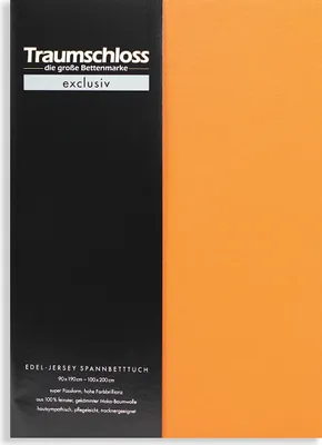 Produktbild von Traumschloss Exclusiv Edel-Jersey Spannbettlaken 140-160 x 200 cm mandarine 150g/m², 100% gekämmte Mako Baumwolle