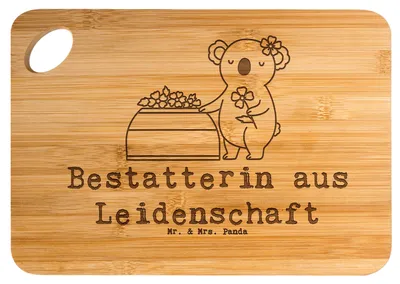 Produktbild von Mr. & Mrs. Panda Hackbrett Bestatterin Leidenschaft - Transparent - Geschenk, Brett, Frühstücksbrettchen, Holzbrettchen, Holzbrett, Frühstücksbrett