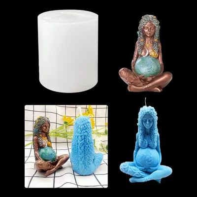 Produktbild von Silikonformen für Kerzen, 3D-Epoxidharz-Gussform einer schwangeren Frau, Harzformen zum Abformen von Körpern, Mutter-Erde-Kerzenformen zur Kerzenherstellung, handgefertigte Harzornamente