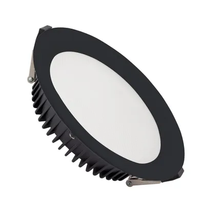 Produktbild von LED Downlight Einbaustrahler 24W Rund  Aero 130lm/W Mikroprismatisch  Ausschnitt Ø 200 mm Schwarz 4000K 1-10V Neutralweiß