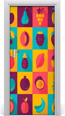 Produktbild von Tulup Türaufkleber 85x205 cm Dekorative Aufkleber Selbstklebend Wasserdichte Tapete Abnehmbar Schlafzimmer Wohnzimmer Wohnkultur - Obst