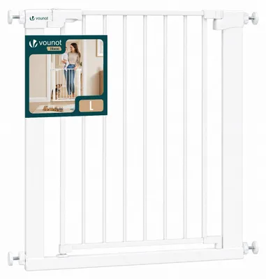 Produktbild von VOUNOT® Treppenschutzgitter ohne Bohren 75-82 cm, Türschutzgitter für Hunde Katzen, Weiß