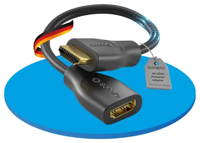 Immagine prodotto di Adattatore Sonero® 4K HDMI Portsaver, da maschio a femmina, 0,15 m, contatti placcati in oro, guaina in PVC