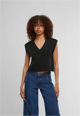 Produktbild von Urban Classics Strickpullover Damen Ladies SOft Knit Pullunder schwarz M
