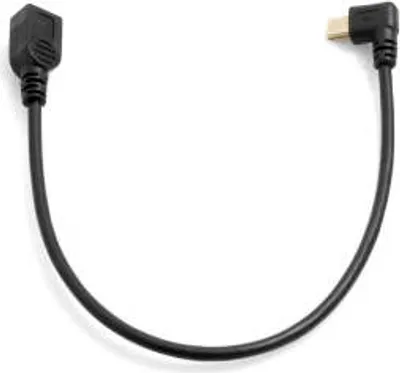 Produktbild von SYSTEM-S Mini USB Kabel Winkelstecker links gewinkelt auf Mini USB Buchse 25 cm