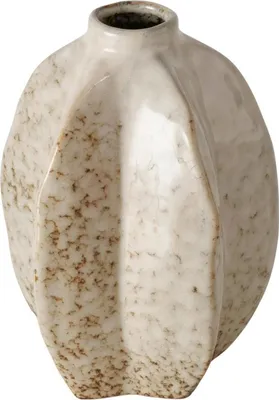 Produktbild von Vase - H 17 cm - Creme - Braun - Steinzeug - mit reaktive Glasur