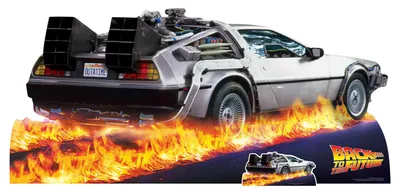 Produktbild von Pappfigur aus dem Film Zurück in die Zukunft, DeLorean-Auto H 90 x 195 cm