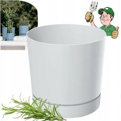 Obrázok produktu pre Tubo P Biely kvetináč s podmiskou Dpop350-S449