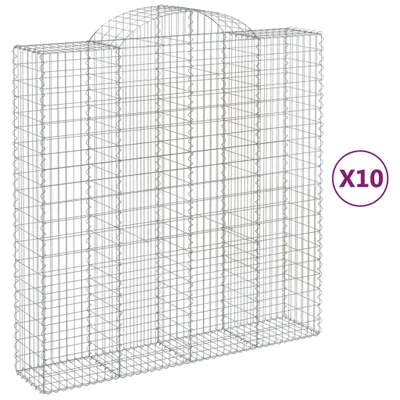 Produktbild von Gabionen mit Hochbogen 10Stk. 200x50x200/220cm Verzinktes Eisen