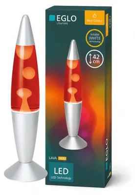 Produktbild von EGLO LED Lavalampe Lava, Deko Lampe Wassersäule, Retro Lavaleuchte Kinder