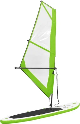 Produktbild von vidaXL Aufblasbares SUP-Board mit Segel Set Grün und Weiß