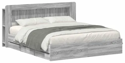 Immagine prodotto di Letto matrimoniale con contenitore e testiera, colore Sonoma, 180 x 200 cm