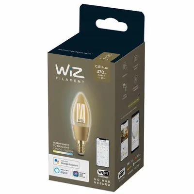 Obrázek produktu pro WiZ Svíčková žárovka Filament, oranžová, 25 W C35 E14, Chytrá žárovka, Wi-Fi/Bluetooth, Zlato, Wi-Fi 4 (802.11n), 802.11b, 802.11g, LED, E14