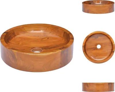 Immagine prodotto di vidaXL Lavabo in legno massiccio teak Φ40x10 cm - Lavabo da bagno
