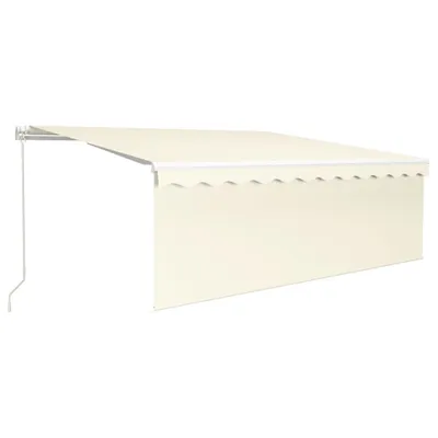 Obrázek produktu pro Ručně zatahovací markýza s roletou a LED 4 x 3 m krémová