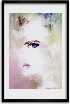 Produktbild von Bild - Bilderrahmen - 40 cm x 60 cm - MDF - Rahmen - Wandkunst - Abstraktion einer Frau