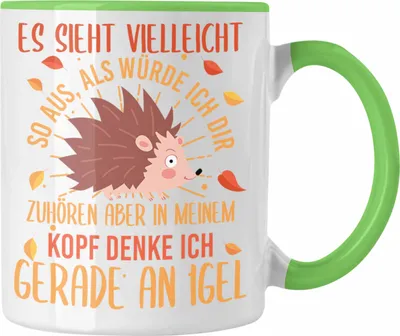 Produktbild von Trendation -  Lustige Igel Grafik Tasse für Igel Liebhaber als Geschenk (Grün)