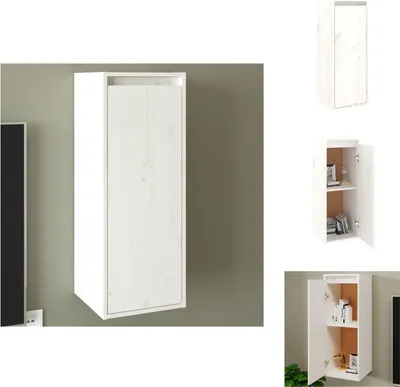 Obrázek produktu pro vidaXL Nástěnná skříň bílá 30x30x80 cm z masivního borovicového dřeva - Nástěnné police