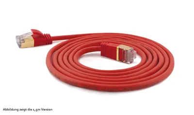 Produktbild von Wantec Patchkabel SSTP CAT7 Ste. CAT6a d=4mm    0,10m rot