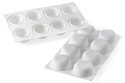 Silikonform 6,5 cm, 8 Stück, rund, weiß, spülmaschinenfest