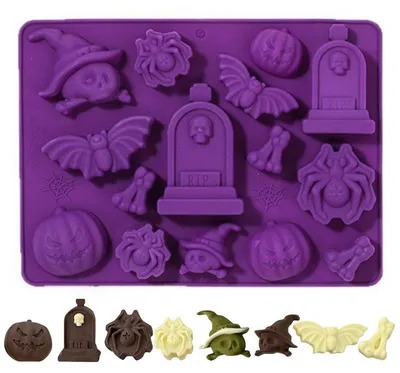 Image de Moule en silicone pour Halloween, idéal pour les bonbons, le chocolat, les glaçons, la pâtisserie et les travaux manuels