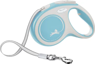 Produktbild von Flexi New Comfort M Tape 5 m, Hund, Rückziehbare Leine, Blau, Weiß, Band, 25 kg, Einfarbig