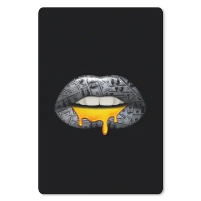 Produktbild von MuchoWow® Mauspad Mousepad Lippen - Geld - Schwarz und Weiß 18x27 cm - Mousepads - Maus Mat - Pad - Mausunterlage