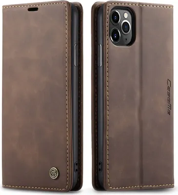 Produktbild von iPhone 11 Pro Hülle, LaimTop Retro Kunstledertasche TPU Innere, Kartenfächer, Magnetverschluss, Klapphülle mit Standfunktion Schutzhülle für iPhone 11 Pro Kaffee