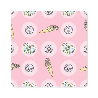 Produktbild von MuchoWow® Mauspad Mousepad Donuts - Kawaii - Muster - Pastell 30x30 cm - Mousepads - Maus Mat - Pad - Mausunterlage - Gaming