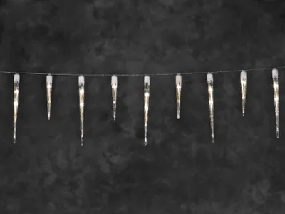 Produktbild von Konstsmide - LED Eiszapfen Lichtervorhang, 16 Zapfen, 24 warm weiße Dioden, 24V Außentrafo, weißes Kabel ; 2746-102