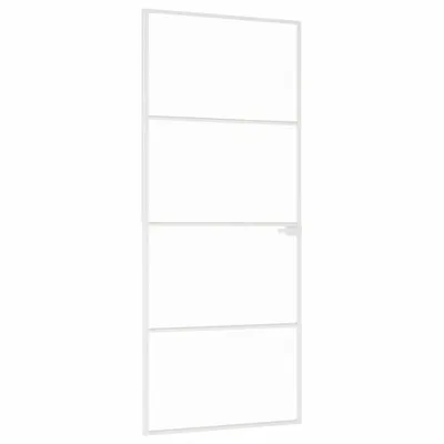 Obrázok produktu pre interiérové dvere vidaXL Biele 83x201,5 cm Tvrdené sklo a hliník Slim