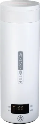 Zdjęcie produktu dla 500ml Przenośny czajnik z 4 ustawieniami temperatury Dwuwarstwowa konstrukcja Podróżny kubek grzewczy ze stali nierdzewnej 300W (biały)