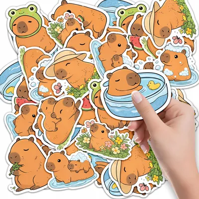 Image de AUTOCOLLANTS ÉTIQUETTES CAHIER 10 pcs - Animal Capybara MODNE Mignon