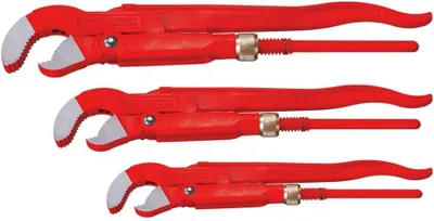 Produktbild von Chrom-Vanadiumstahl Eckrohrzangen-Satz, 1"/1-1/2"/2" Arbeitsbereich Durchmesser | 070130X | Rohrzange, Zange für Rohre