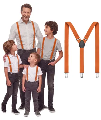 Image de Bretelles pour hommes, enfants, look assorti, 80 cm, orange, en forme de Y, réglables