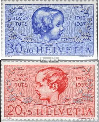 Produktbild von Briefmarken Schweiz 1937 Mi 318-319 (kompl.Ausg.) gestempelt Pro Juventute