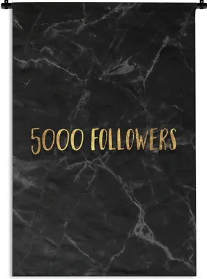 Produktbild von MuchoWow® Wandteppich Wandbehang Soziale Medien - Instagram - Gold - Marmor 90x135 cm Tapisserie Dekoration Wandtuch - Baumwolle - Wandskulptur