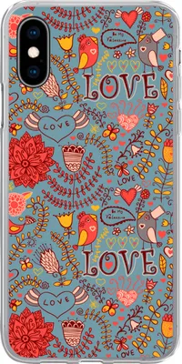 Produktbild von MuchoWow® Handyhülle Schutzhülle Hülle für Telefoonhoesje iPhone X Mädchen - Vogel - Liebe - Muster - Mädchen - Kinder - Kinder Silikon Softcase Handy Hülle - Handyhülle
