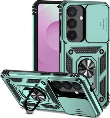 Produktbild von Samsung Galaxy S26 Hülle - Coverup Armor Ring Ständer Back Cover mit Kamera Schutz - Mintgrün