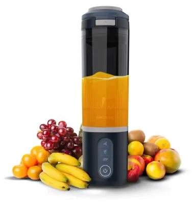 Obrázok produktu pre Cecotec Prenosný mixér Power Titanium Shake2Go Dark. 180W, fľaša Tritan 600ml bez BPA, 3 automatické programy