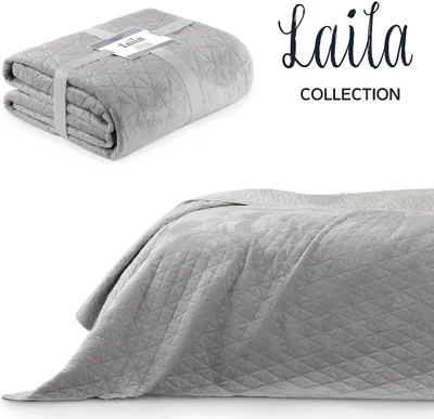 Produktbild von Bettüberwurf Laila - Luxus Tagesdecke mit Wendedesign, Farbe:Silver, Größe:220 x 240 cm