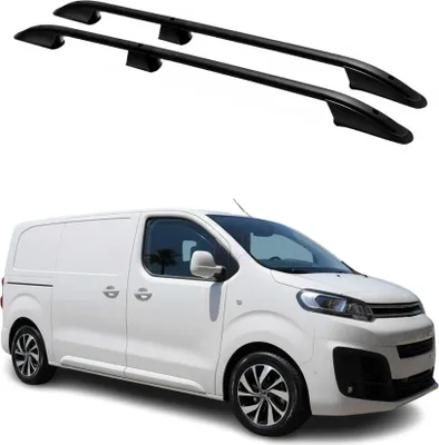 Image de Barres de toit longitudinales pour Citroen Jumpy 2016-2024 L1 Aluminium Noir