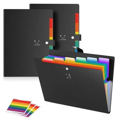 Produktbild von Fächermappe A4 7 Taschen erweiterbar 3 Stück Schwarz